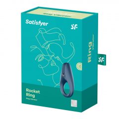   Satisfyer Rocket Ring - vodotesný, nabíjací krúžok na penis (sivo - modrý)