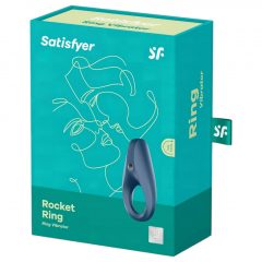   Satisfyer Rocket Ring - vodotesný, nabíjací krúžok na penis (sivo - modrý)