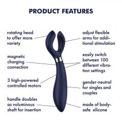   Satisfyer Endless Fun - nabíjací vodotesný párový vibrátor (modrý)