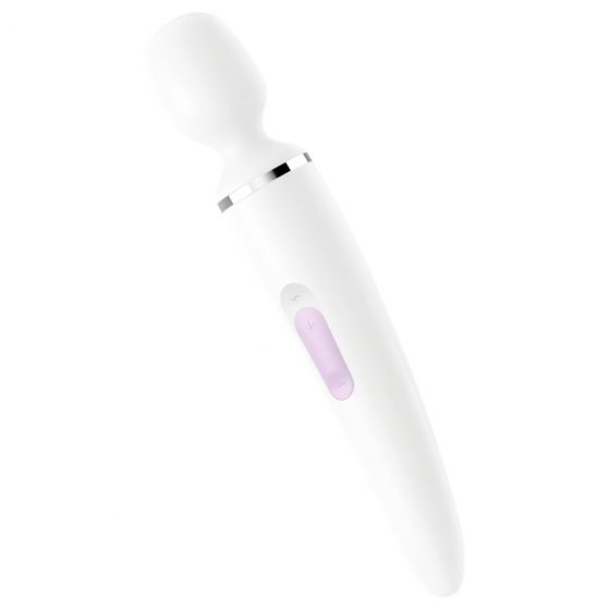 Satisfyer Wand-er Woman - nabíjací, vodotesný masážný vibrátor (biely)