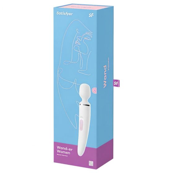 Satisfyer Wand-er Woman - nabíjací, vodotesný masážný vibrátor (biely)