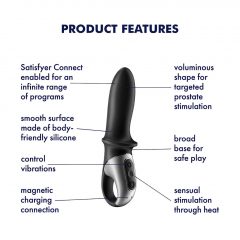   Satisfyer Hot Passion - inteligentný, hrejivý análny vibrátor (čierny)