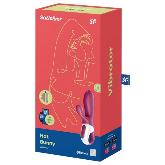 Satisfyer Hot Bunny - inteligentný, vyhrievací vibrátor s ramenom na klitoris (červený)