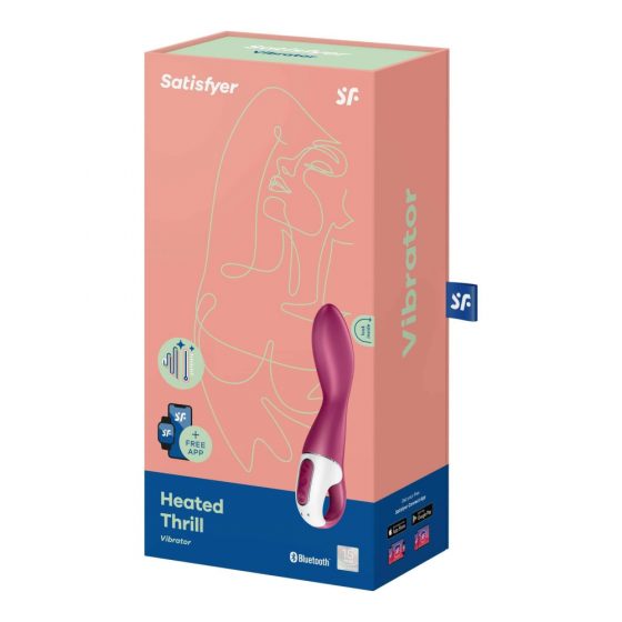 Satisfyer Heated Thrill - inteligentný, nabíjací, ohrievajúci vibrátor (červený)