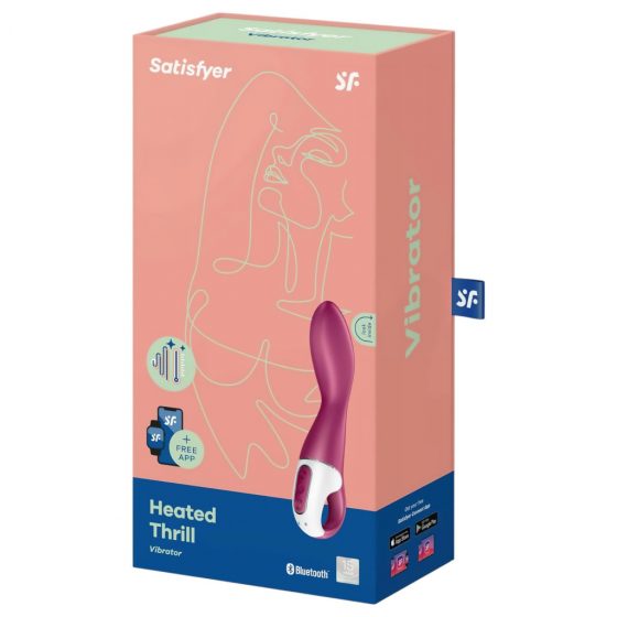 Satisfyer Heated Thrill - inteligentný, nabíjací, ohrievajúci vibrátor (červený)