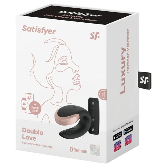 Satisfyer Double Love - inteligentný, vodotesný, rádiový partnerský vibrátor (čierny)