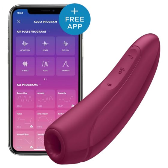 Satisfyer Curvy 1+ - nabíjací, vodotesný smart vibrátor na stimuláciu klitorisu (červená ruža)