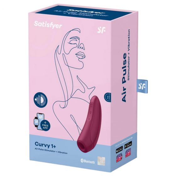 Satisfyer Curvy 1+ - nabíjací, vodotesný smart vibrátor na stimuláciu klitorisu (červená ruža)