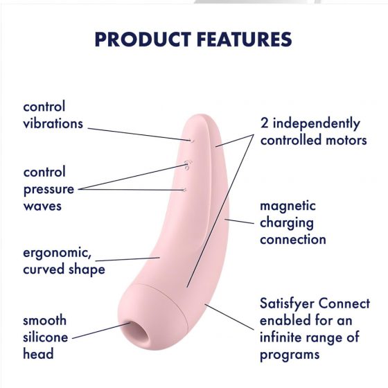 Satisfyer Curvy 2+ -nabíjací vodotesný smart vibrátor a stimulátor klitorisu (ružový)