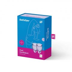   Satisfyer Feel Confident - súprava menštruačných kalíškov (fialová) - 2ks