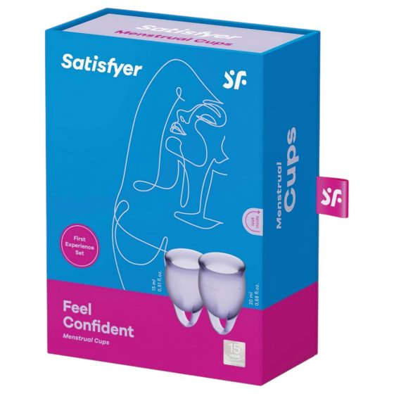 Satisfyer Feel Confident - menštruačný kalíšok set (fialový) - 2 ks