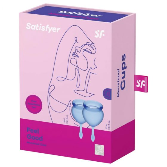 Satisfyer Feel Good - súprava menštruačných kalíškov (modrá) - 2ks