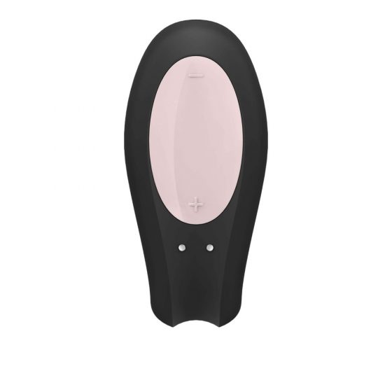 Satisfyer Double Joy - nabíjací, vodotesný, smart párový vibrátor (čierny)