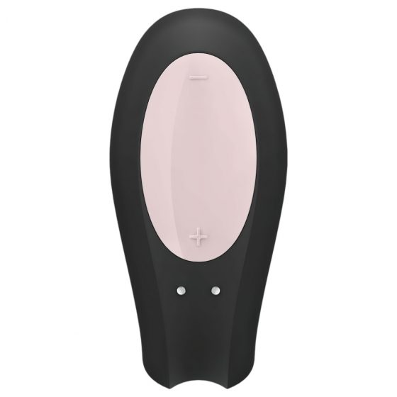 Satisfyer Double Joy - nabíjací, vodotesný, smart párový vibrátor (čierny)