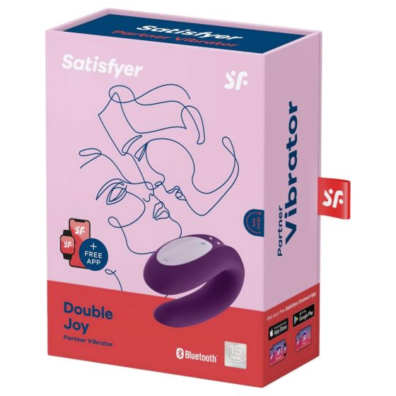 Satisfyer Double Joy - nabíjací, vodotesný, smart párový vibrátor (fialový)