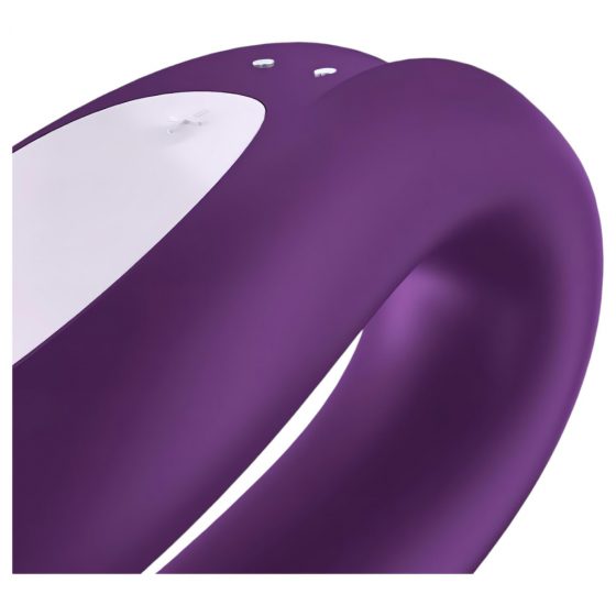 Satisfyer Double Joy - nabíjací, vodotesný, smart párový vibrátor (fialový)