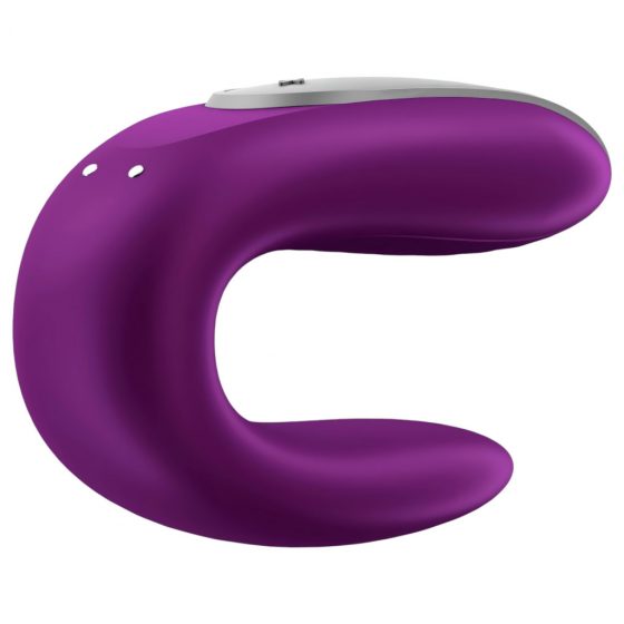 Satisfyer Double Fun - nabíjací, vodotesný smart párový vibrátor s diaľkovým ovládačom (fialový)