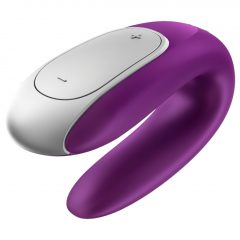   Satisfyer Double Fun - nabíjací, vodotesný smart párový vibrátor s diaľkovým ovládačom (fialový)