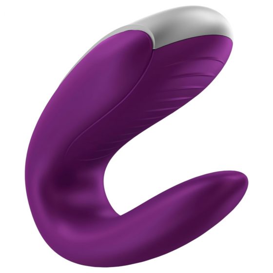 Satisfyer Double Fun - nabíjací, vodotesný smart párový vibrátor s diaľkovým ovládačom (fialový)