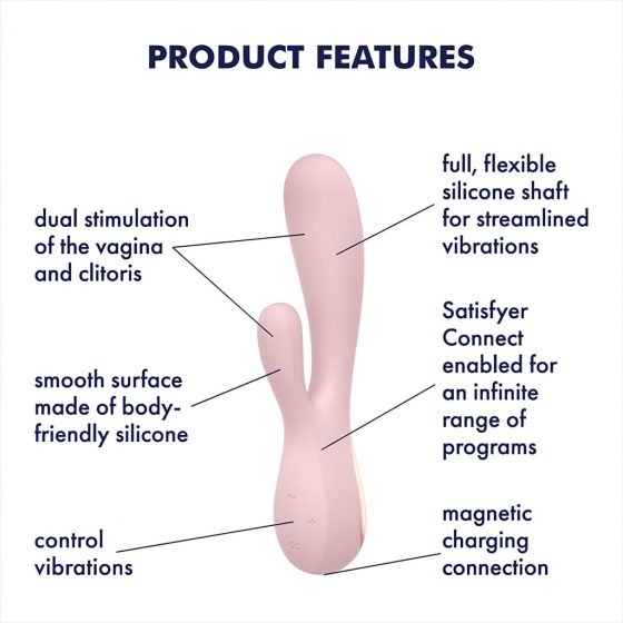 Satisfyer Mono Flex - nabíjací, vodotesný smart vibrátor (bledo ružový)