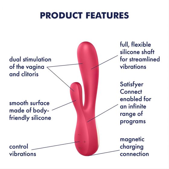 Satisfyer Mono Flex - nabíjací, vodotesný smart vibrátor (červený)