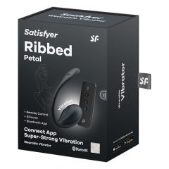   Satisfyer Ribbed Petal - rádiové vibračné vajíčko (čierne)