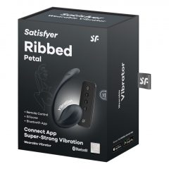   Satisfyer Ribbed Petal - vibračné vajíčko s rádiovým ovládaním (čierne)