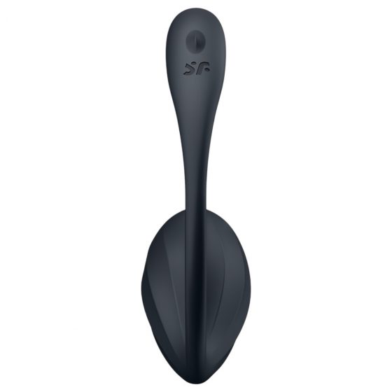 Satisfyer Ribbed Petal - vibračné vajíčko s rádiovým ovládaním (čierne)