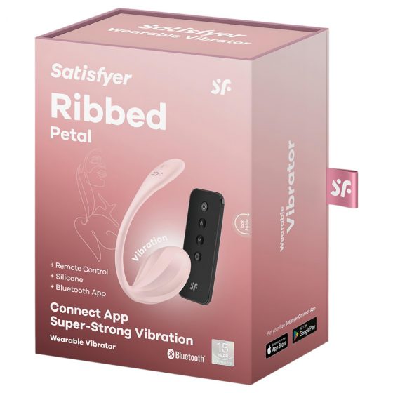 Satisfyer Ribbed Petal - rádiové vibračné vajíčko (ružové)