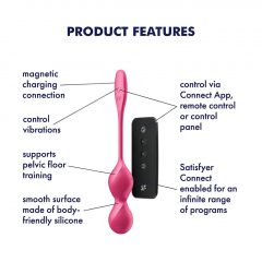   Satisfyer Love Birds 2 - inteligentné, vibračné venušine guličky (ružové)