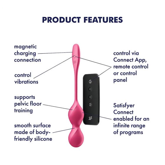 Satisfyer Love Birds 2 - inteligentné, vibračné venušine guličky (ružové)