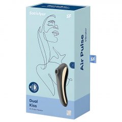   Satisfyer Dual Kiss - nabíjací vaginálny a klitorisový vibrátor (čierny)