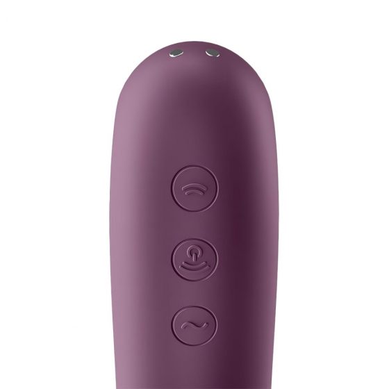 Satisfyer Dual Kiss - 2in1, nabíjací vaginálny a klitorisový vibrátor (fialový)