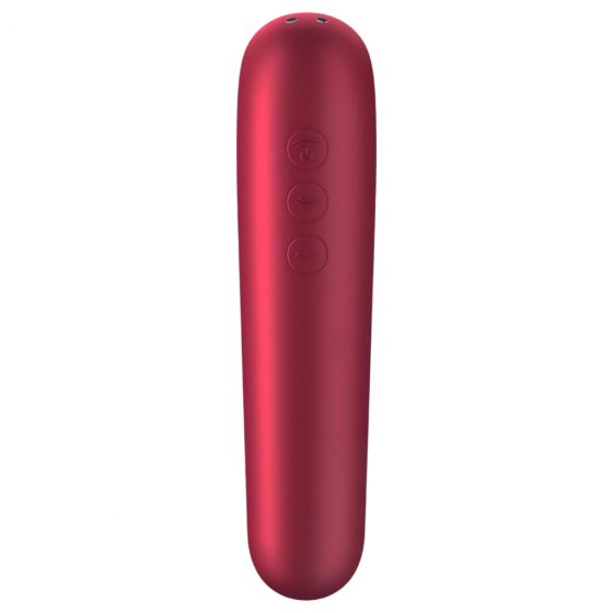 Satisfyer Dual Love - nabíjací, vodotesný smart vibrátor na klitoris a vagínu (červený)