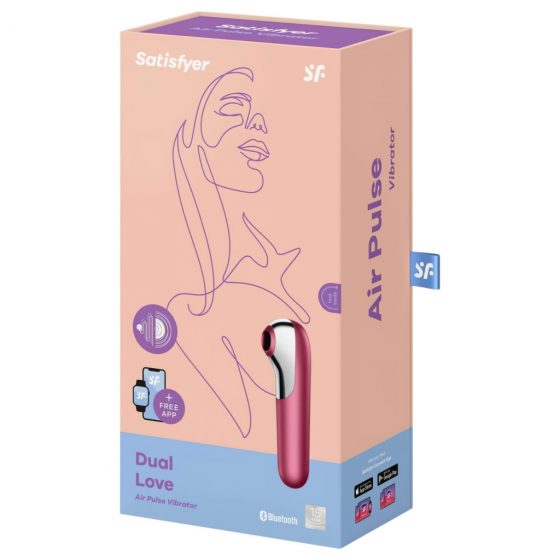 Satisfyer Dual Love - nabíjací, vodotesný smart vibrátor na klitoris a vagínu (červený)