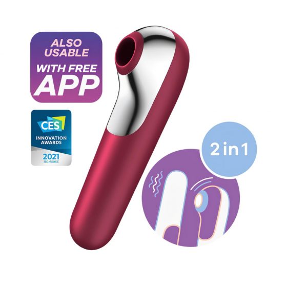 Satisfyer Dual Love - nabíjací, vodotesný smart vibrátor na klitoris a vagínu (červený)