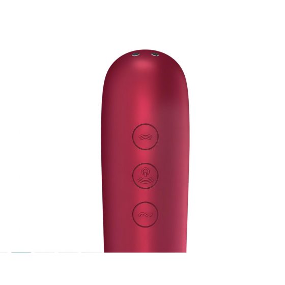 Satisfyer Dual Love - nabíjací, vodotesný smart vibrátor na klitoris a vagínu (červený)