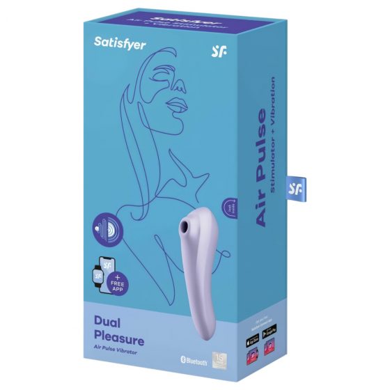 Satisfyer Dual Pleasure - nabíjací, vodotesný smart vibrátor na klitoris a vagínu (fialový)