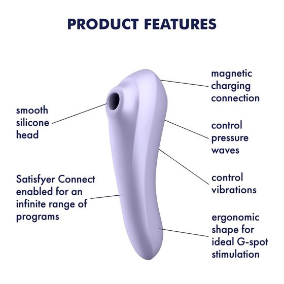 Satisfyer Dual Pleasure - nabíjací, vodotesný smart vibrátor na klitoris a vagínu (fialový)