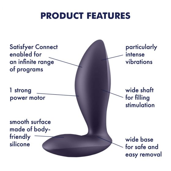 Satisfyer Power Plug - inteligentný análny vibrátor (fialový)