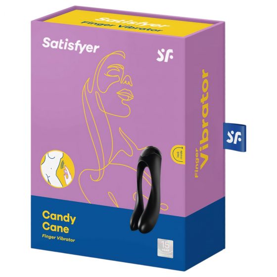 Satisfyer Candy Cane - nabíjací, vodotesný dvojitý vibrátor (čierny)