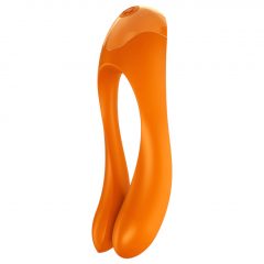   Satisfyer Candy Cane - nabíjací, vodotesný vibrátor s dvoma ramienkami (oranžový)