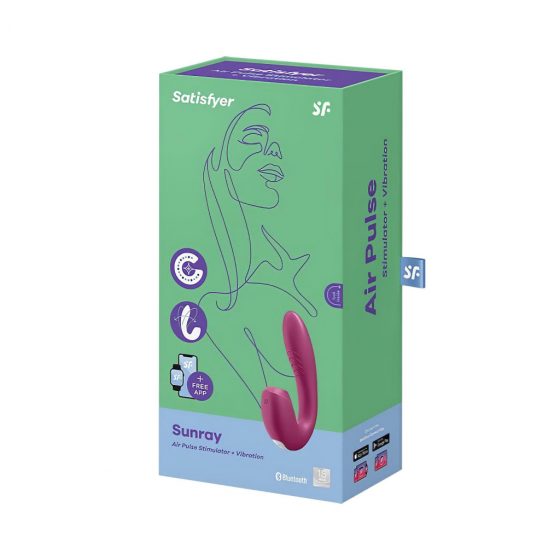 Satisfyer Sunray - nabíjací vibrátor 2in1 so vzduchovou vlnou (červený)