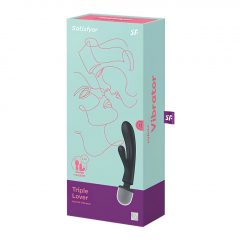   Satisfyer Triple Lover - vibrátor na bod G a masážny vibrátor (strieborný)