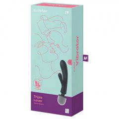   Satisfyer Triple Lover - vibrátor na bod G a masážny vibrátor (strieborný)