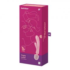   Satisfyer Triple Lover - vibrátor na bod G a masážny vibrátor (ružový)