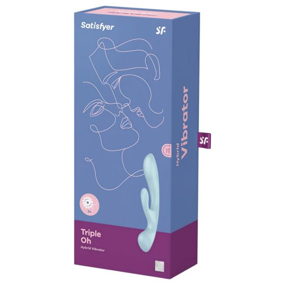 Satisfyer Triple Oh - akumulátorový vibrátor s ramienkom na klitoris (modrý)