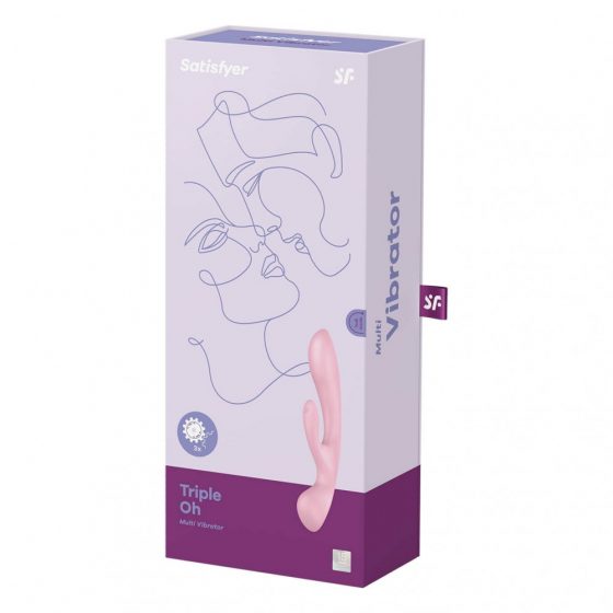 Satisfyer Triple Oh - dobíjací vibrátor s tyčinkou (ružový)