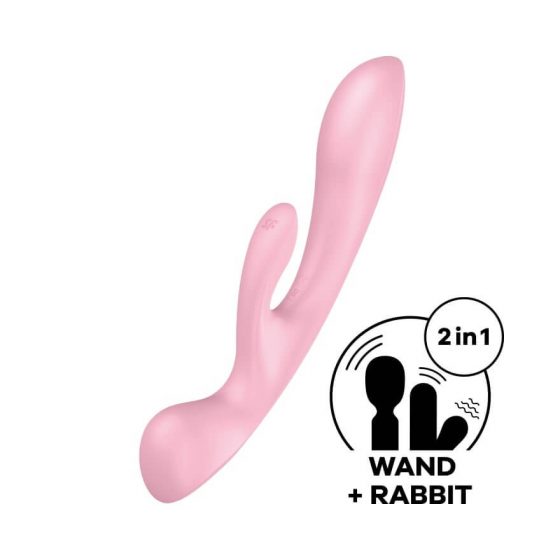 Satisfyer Triple Oh - dobíjací vibrátor s tyčinkou (ružový)