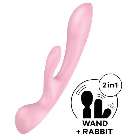 Satisfyer Triple Oh - dobíjací vibrátor s tyčinkou (ružový)